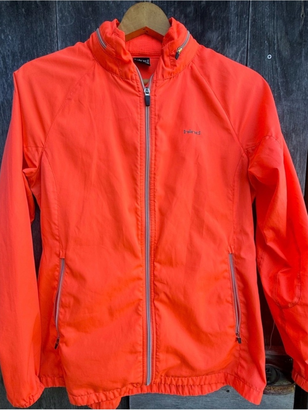 Hind Windbreaker Jacket Full Zip w/ hood High visibility Bright orange color